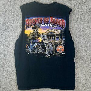 Bucket of Blood Saloon Tank Top‎ Size Large Skeleton Biker Virginia City Nevada